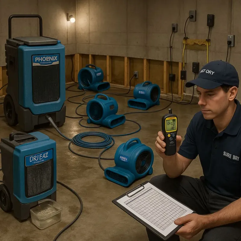 Structural Drying and Dehumidification process in Louisa, VA